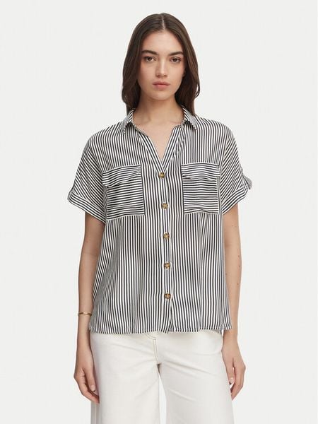 Vero Moda Koszula Bumpy 10310139 Granatowy Regular Fit. Niebieskie koszule damskie Vero Moda, l, bez wzorów, z wiskozy, bez kołnierzyka, bez ramiączek. Za 88.99 zł.