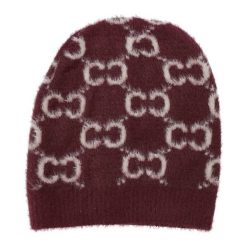 Bordowa Ciepła Czapka Alpaka Damska Armodo. Czerwone czapki damskie Armodo, na zimę, bez wzorów, z wełny, eleganckie. Za 49.99 zł.