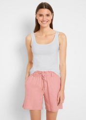 Top (2 szt.). Czerwone topy damskie bonprix, bez wzorów, bez kołnierzyka, bez ramiączek. Za 49.99 zł.