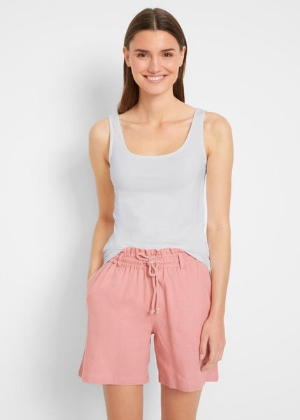 Top (2 szt.). Czerwone topy damskie bonprix, bez wzorów, bez kołnierzyka, bez ramiączek. Za 49.99 zł.