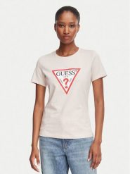 Guess T-Shirt W1YI1B I3Z14 Różowy jasny Regular Fit. Czerwone t-shirty damskie Guess, l, z aplikacjami, z bawełny, bez kołnierzyka, bez ramiączek. Za 154.99 zł.
