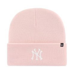 Czapka New York Yankees B-HYMKR17ACE-PK. Czerwone czapki damskie 47 Brand, bez wzorów, z materiału. Za 96.99 zł.