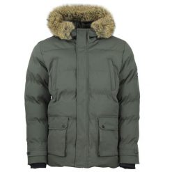 Kurtka puchowa wodoodporna Peak Mountain Canabel. Zielone kurtki sportowe męskie Peak Mountain, na zimę, l, bez wzorów, z futra, bez kaptura, narciarskie. W wyprzedaży za 374.50 zł.