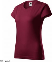 Basic 134 - ADLER - Koszulka damska, 160 g/m2 - garnet S. Bluzki damskie MALFINI, m, bez wzorów, bez kołnierzyka, bez ramiączek. Za 33.28 zł.