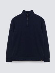 Bluza męska ze stójką granatowa Salih 403. Niebieskie bluzy męskie BIG STAR, l, bez wzorów, z dzianiny, klasyczne, bez ramiączek, bez kaptura. Za 199.99 zł.