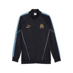 Męska kurtka Olympique Marsylia KING Anthem PUMA New Navy Luminous Blue. Niebieskie kurtki męskie Puma, m, bez wzorów, bez kaptura, do biegania. Za 384.50 zł.