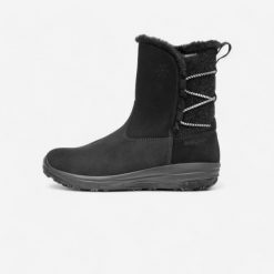 Buty turystyczne damskie Quechua NH500 skóra. Czarne obuwie trekkingowe damskie QUECHUA, z futra, bez zapięcia. Za 299.99 zł.