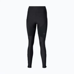 Legginsy do biegania damskie Mizuno Tech Thermal Charge Long. Czarne legginsy damskie Mizuno, bez wzorów, z materiału. Za 229.99 zł.
