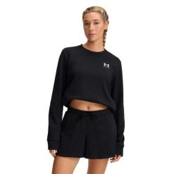 Bluza damska Under Armour Rival Terry. Białe bluzy damskie Under Armour, l, bez wzorów, z materiału, bez ramiączek, bez kaptura. Za 255.20 zł.