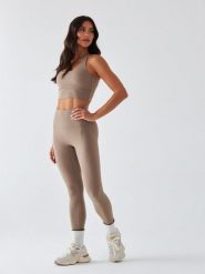 Legginsy Sportowe BeShaped Pilates Joga. Niebieskie legginsy sportowe damskie BESHAPED, xl, bez wzorów, z dzianiny, z podwyższonym stanem, długie, na fitness i siłownię. Za 199.00 zł.