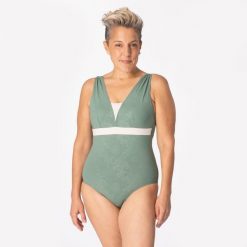 Strój jednoczęściowy kąpielowy damski Nabaiji Aquakokoon kompatybilny z protezą. Brązowe stroje kąpielowe damskie NABAIJI, l, bez wzorów. Za 179.99 zł.