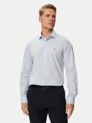 Tommy Hilfiger Koszula MW0MW43749 Niebieski Slim Fit. Niebieskie koszule męskie Tommy Hilfiger, m, bez wzorów, z bawełny, biznesowe, bez kołnierzyka, bez ramiączek. Za 266.99 zł.