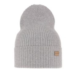 Czapka damska wiosenno - zimowa 100% wełniana merino Sophie - Szara. Szare czapki damskie Molly, na zimę, bez wzorów, z materiału. Za 69.90 zł.
