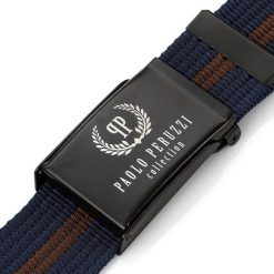 Pasek parciany PAOLO PERUZZI PW-14-95 cm granatowy. Niebieskie paski męskie Paolo Peruzzi, z materiału. Za 34.99 zł.
