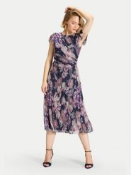 Swing Sukienka koktajlowa 5AK06000 Granatowy Regular Fit. Niebieskie sukienki damskie Swing, bez wzorów, z syntetyku, wizytowe, bez kołnierzyka, bez ramiączek. Za 879.99 zł.