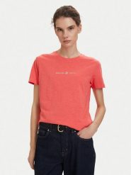 Beverly Hills Polo Club T-Shirt P-SS26W-TS6510 Koralowy Regular Fit. Pomarańczowe t-shirty damskie Beverly Hills Polo Club, xs, bez wzorów, z bawełny, bez kołnierzyka, bez ramiączek. Za 139.99 zł.
