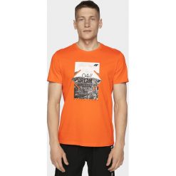 T-shirt męski TSM013 - pomarańcz. T-shirty męskie 4F, m, bez wzorów, z bawełny, bez kołnierzyka, bez ramiączek. W wyprzedaży za 34.99 zł.