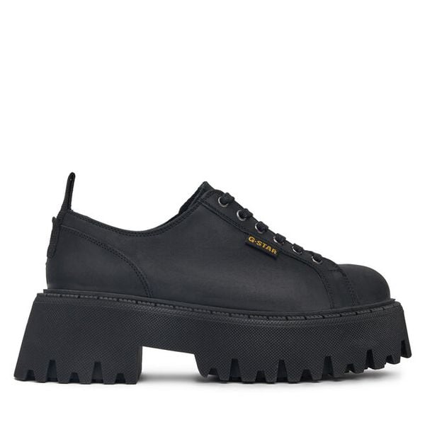 Półbuty G-Star. Czarne półbuty damskie G-Star, bez wzorów, retro, bez obcasa, na płaskiej podeszwie, bez zapięcia. Za 223.99 zł.