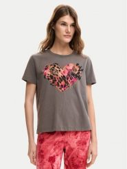 Desigual T-Shirt Tiger 26SWTK53 Szary Regular Fit. Szare t-shirty damskie Desigual, l, bez wzorów, z bawełny, bez kołnierzyka, bez ramiączek. Za 209.99 zł.