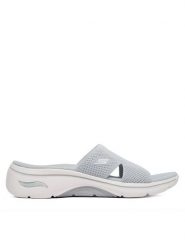 Skechers Klapki Gowalk Arch Fit 2.0 - Dakota 140865/LTGY Szary. Szare klapki damskie Skechers, bez wzorów, z materiału, bez obcasa, bez zapięcia. Za 289.99 zł.