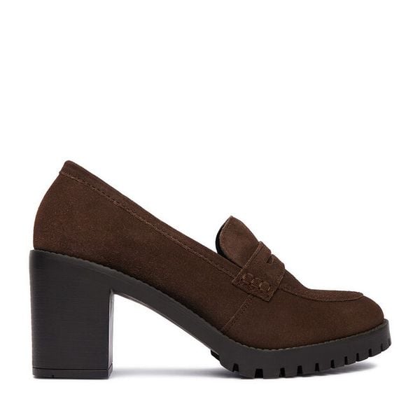 Półbuty Lasocki. Brązowe półbuty damskie Lasocki, bez wzorów, bez obcasa, na obcasie, bez zapięcia. Za 229.99 zł.