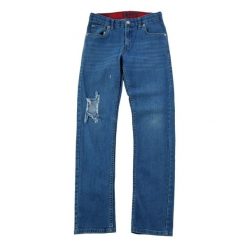 Damskie jeansy Levi's 501 niebieskie. Niebieskie jeansy damskie Levi's®, bez wzorów, z jeansu, eleganckie, długie. Za 127.76 zł.
