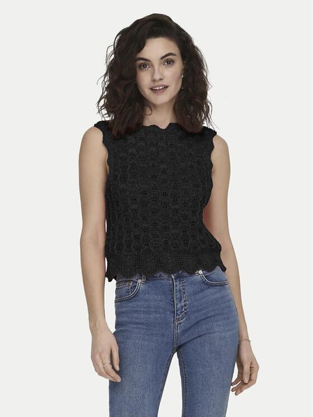 ONLY Bluzka Luna 15291602 Czarny Regular Fit. Czarne bluzki damskie ONLY, l, bez wzorów, z bawełny, bez kołnierzyka, bez ramiączek. Za 89.99 zł.