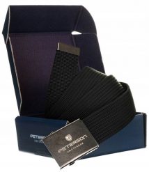 Pasek parciany Peterson PTN OLD SILVER-BLACK czarny. Czarne paski męskie Peterson. Za 33.00 zł.