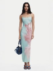 Desigual Sukienka letnia Lyon 25SWVK44 Turkusowy Regular Fit. Niebieskie sukienki damskie Desigual, na lato, m, bez wzorów, z syntetyku, bez kołnierzyka, bez ramiączek. Za 239.99 zł.