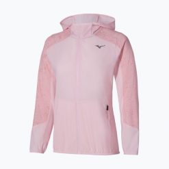 Kurtka do biegania damska Mizuno Active Alpha Hooded. Czerwone kurtki sportowe damskie Mizuno, bez wzorów, bez ramiączek, bez kaptura, do biegania. Za 349.99 zł.