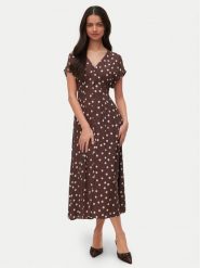 Vero Moda Sukienka letnia Elisa 10348019 Brązowy ciemny Regular Fit. Brązowe sukienki damskie Vero Moda, na lato, xl, bez wzorów, z wiskozy, bez kołnierzyka, bez ramiączek. Za 229.99 zł.