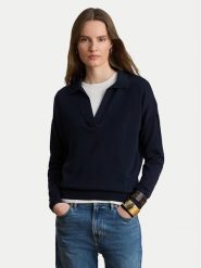 LAUREN RALPH LAUREN Sweter 200P14056003 Granatowy Regular Fit. Niebieskie swetry nierozpinane damskie Lauren Ralph Lauren, s, bez wzorów, z syntetyku, bez kołnierzyka, bez ramiączek. Za 769.99 zł.