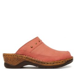 Klapki Josef Seibel. Pomarańczowe klapki damskie Josef Seibel, bez wzorów, bez obcasa, bez zapięcia. Za 209.99 zł.