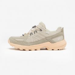 Buty turystyczne damskie MH500 Softer. Brązowe obuwie trekkingowe damskie QUECHUA, ze skóry, bez zapięcia. Za 299.99 zł.