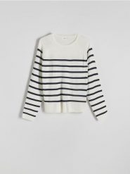 Cienki sweter z wiskozą - wielobarwny. Swetry nierozpinane damskie Reserved, l, bez wzorów, z dzianiny, bez kołnierzyka, bez ramiączek. W wyprzedaży za 39.99 zł.