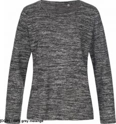 Stedman SST9180 - Bluza damska z długim rękawem ST9180 - dark grey melange L. Szare bluzy damskie Stedman, l, bez wzorów, bez ramiączek, bez kaptura. Za 179.84 zł.