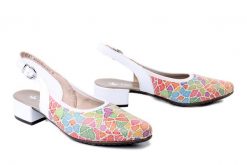 RIEKER 47060-90 multi, czółenka damskie. Czółenka damskie Rieker, na lato, bez wzorów, bez obcasa, na obcasie, bez zapięcia. Za 319.90 zł.