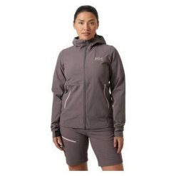 Kurtka softshell damska Helly Hansen Blaze Softshell. Szare kurtki sportowe damskie Helly Hansen, bez wzorów, z softshellu, bez ramiączek, bez kaptura, trekkingowe. Za 519.99 zł.