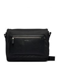 Calvin Klein Torebka Ssnl Raised Logo Flap Messenger LV04D3501G Czarny. Czarne torby na ramię męskie Calvin Klein, z materiału, na ramię. Za 569.99 zł.