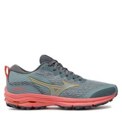 Buty do biegania Mizuno. Szare obuwie sportowe damskie Mizuno, bez wzorów, bez zapięcia, do biegania, mizuno wave. Za 509.99 zł.