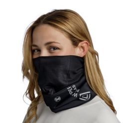 Chusta turystyczna Windproof. Czarne szaliki męskie Buff, bez wzorów, z materiału. Za 136.40 zł.