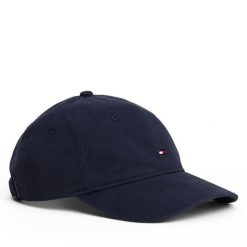 Czapka z daszkiem Tommy Hilfiger. Niebieskie czapki damskie Tommy Hilfiger, bez wzorów. Za 149.99 zł.
