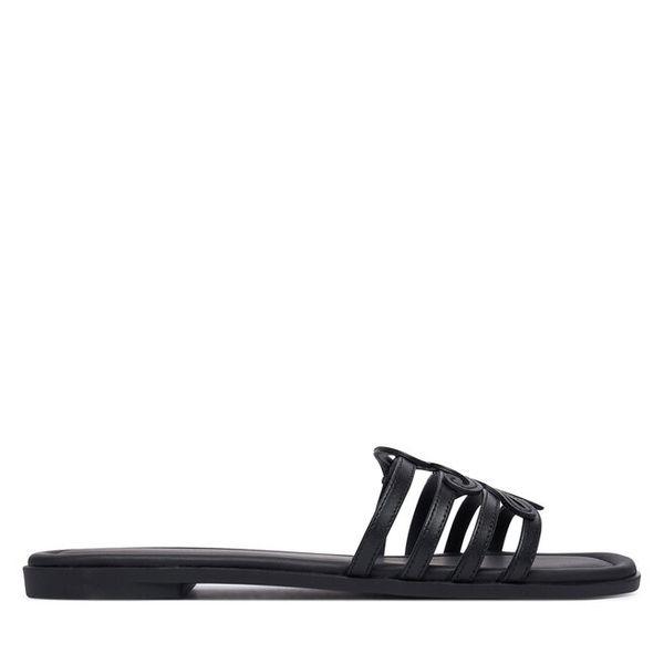 Klapki Tommy Hilfiger. Czarne klapki damskie Tommy Hilfiger, bez wzorów, bez obcasa, bez zapięcia. Za 409.99 zł.