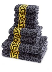 Ręczniki w cętki leoparda. Czarne stroje kąpielowe damskie bonprix, bez wzorów, z bawełny. Za 39.99 zł.