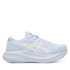 Buty do biegania Asics. Niebieskie obuwie sportowe damskie Asics, bez wzorów, bez zapięcia, do biegania. Za 339.99 zł.