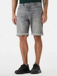 HUGO Szorty jeansowe 50560391 Szary Tapered Fit. Szare szorty męskie Hugo, bez wzorów, z bawełny. Za 429.99 zł.