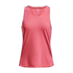 Tank top do biegania damski Under Armour Iso-Chill Laser Tank. Czerwone topy damskie Under Armour, m, bez wzorów, sportowe, bez kołnierzyka, bez ramiączek. Za 139.99 zł.