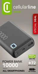 Cellularline 8018080485886 Litowo-jonowa (Li-Ion) 10000 mAh Czarny. Czarne powerbanki Cellular Line. Za 82.59 zł.