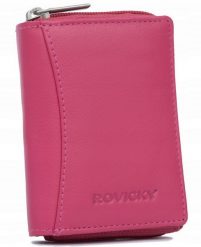 Portfel damski Rovicky R-23-17-LFN różowy. Czerwone portfele damskie ROVICKY, ze skóry. Za 49.99 zł.