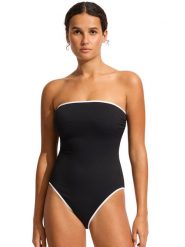 Seafolly Strój kąpielowy Beach Bound 11126DD077 Czarny. Czarne stroje kąpielowe damskie Seafolly, bez wzorów, z syntetyku. Za 469.99 zł.